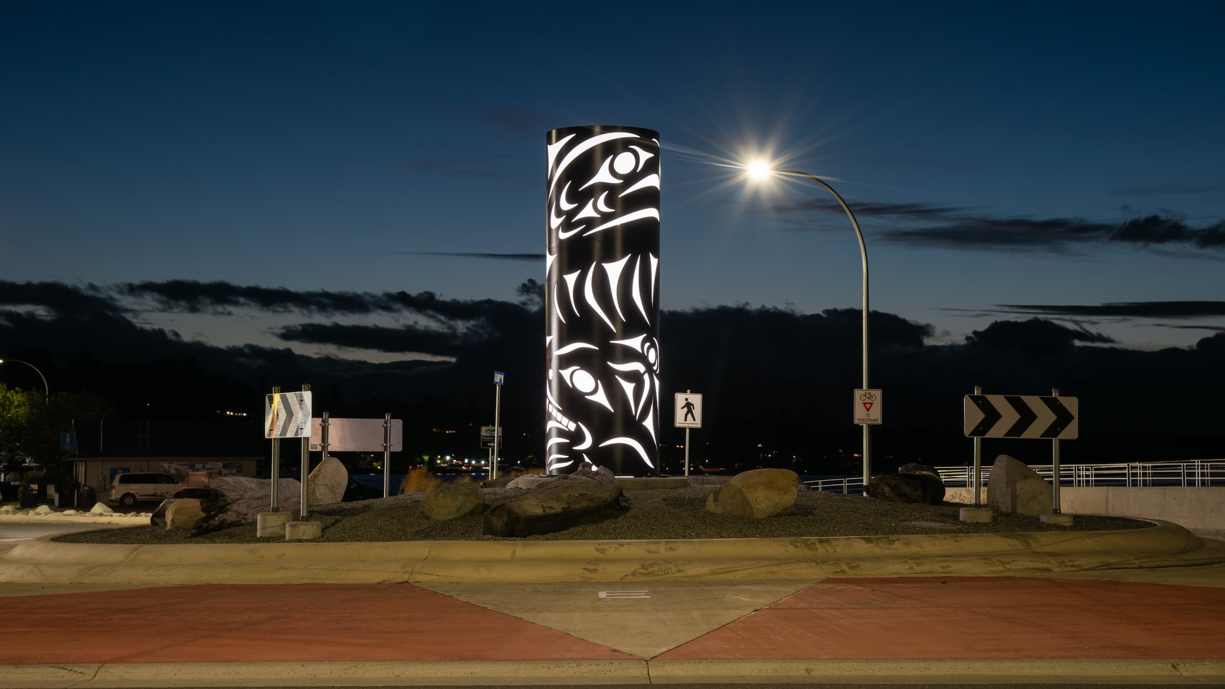 Illuminated Custom Art Installation In Qualicum Bench