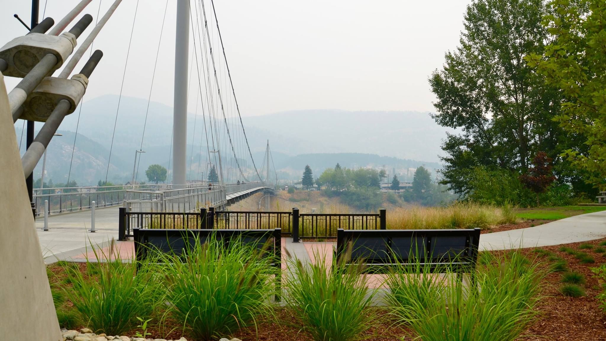 Found a really nice surprise in Trail BC. The Columbia River Skywalk. Awesome addition to the community and even more awesome is that both ends are flanked with Wishbone Rutherford Angled Leg Benches.